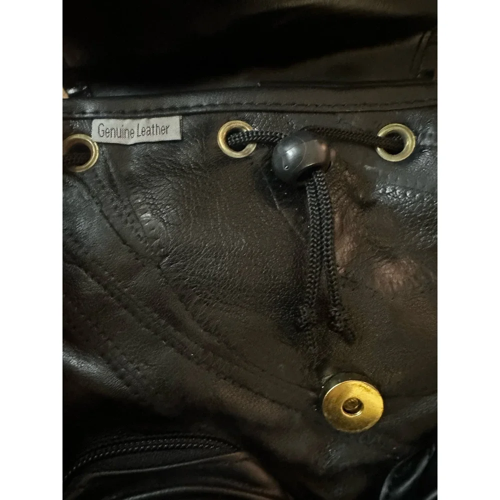 Maxam‎ Brand Black Lambskin Leather Mosaic Patchwork Small Backpack LUPURSE3 NWT